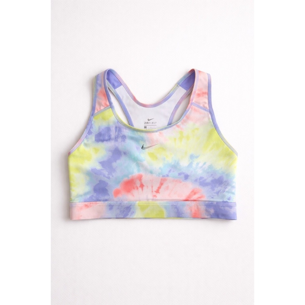 Nike Dri-Fit Tie Dye Sports Bra Women's Large Pastel Racerback